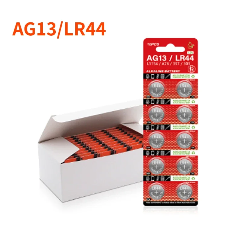 10-200 pieces LR44 AG13 160mAh coin watch battery L1154 357 SR44 1.55V alkaline button battery suitable for watches B85B