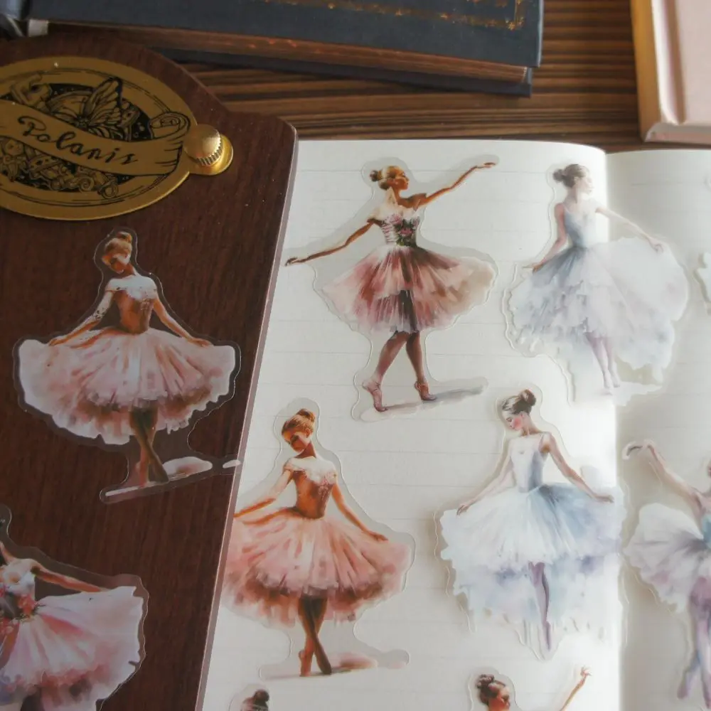 18pcs Elegant Ballerina Dancer Dancing Design PVC Sticker Scrapbooking DIY Gift Packing Label Decoration Tag