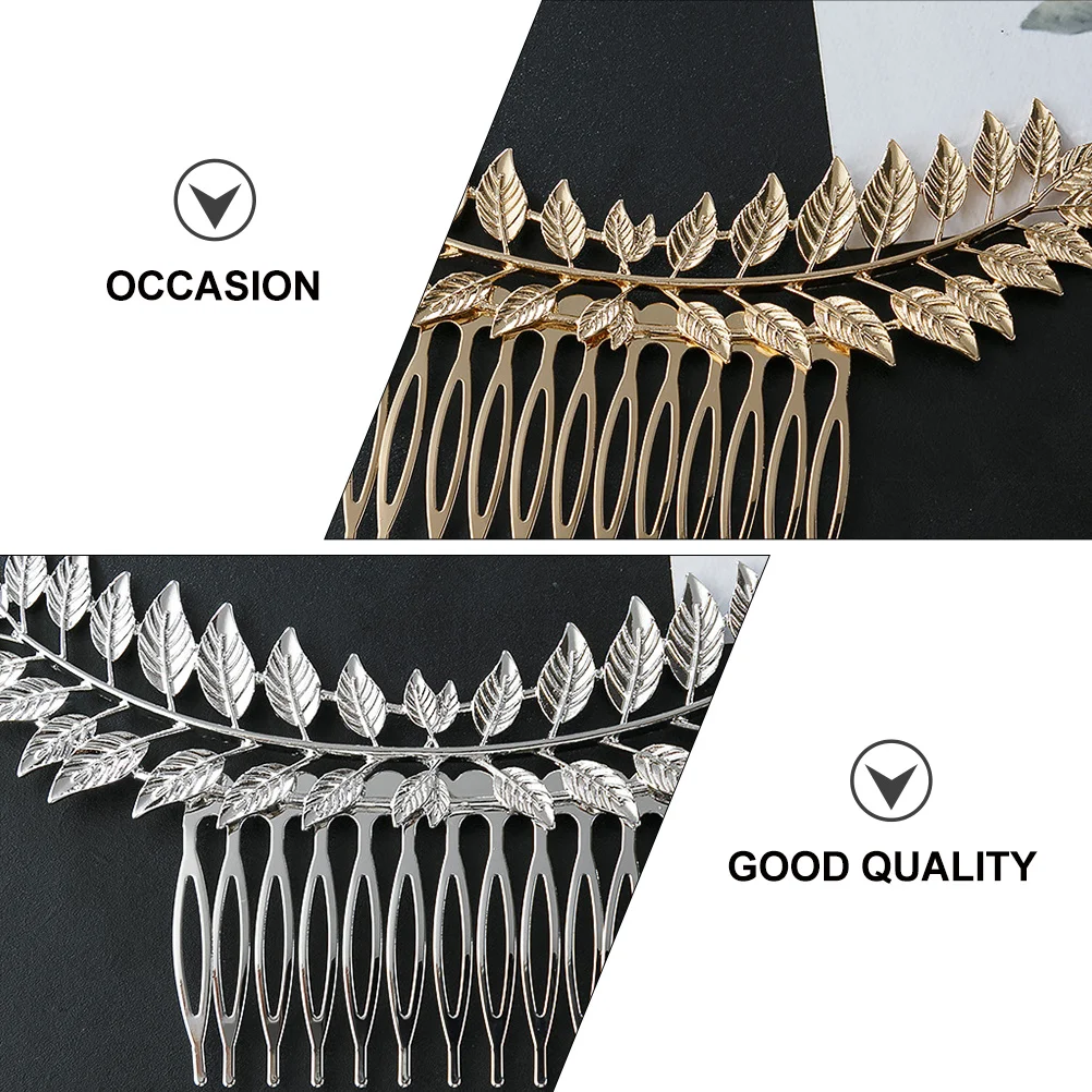 2 قطع سبائك معدنية مشط الشعر يترك النمذجة دبوس الشعر الأزياء الجانب كليب للنساء الفتيات مهرجان حزب تصفيفة الشعر التبعي #5