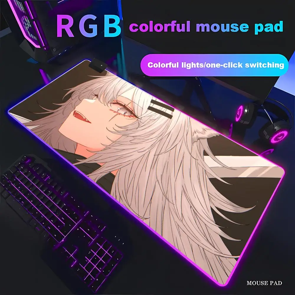 

Desk Mat Anime Game Mouse Pad Animation Games Beautiful RGB Gaming HD Gamer Large LED Light XXL PC Computer pad Non-slip Decor