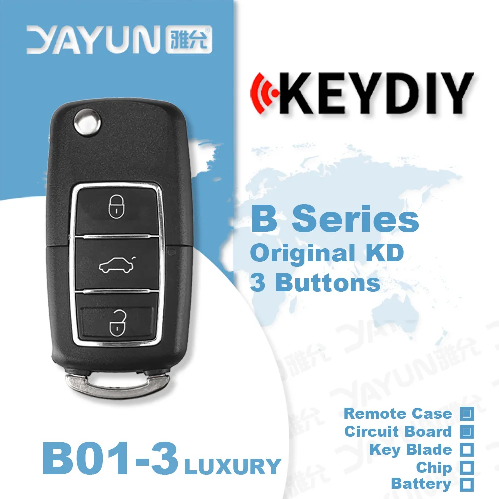 

YAYUN KEYDIY B01-3 LUXURY KD900+/URG/X2/MAX/MINI Programmer B Series Remote Control Buttons Universal Car Key For Audi B5 Style