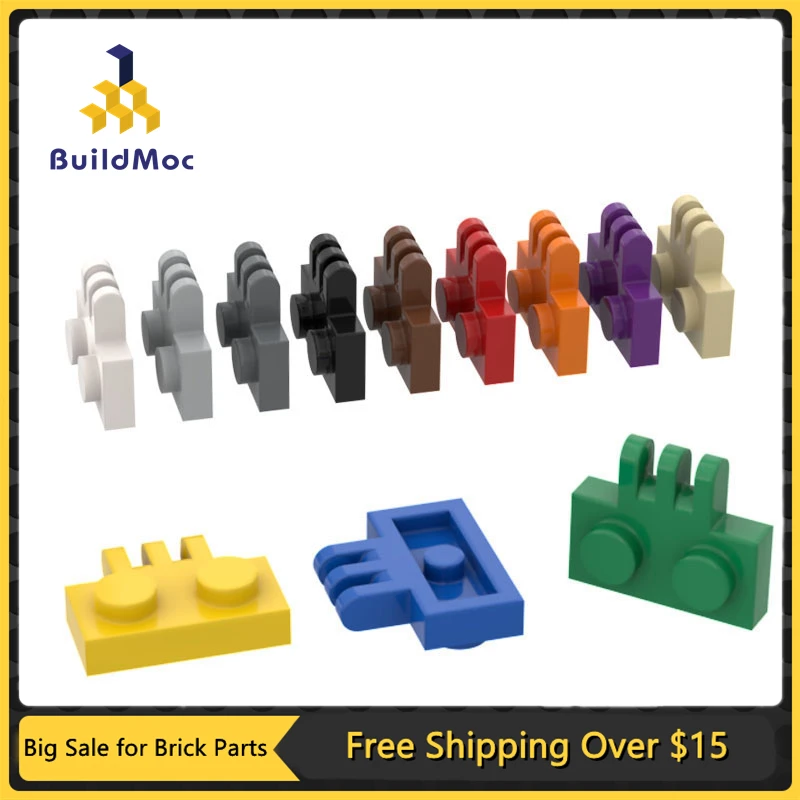 10Pcs MOC Parts 2452 Hinge Plate 1 x 2 Compatible Bricks DIY Assmble Building Blocks Particle Kid Puzzle Brain Toy Gift