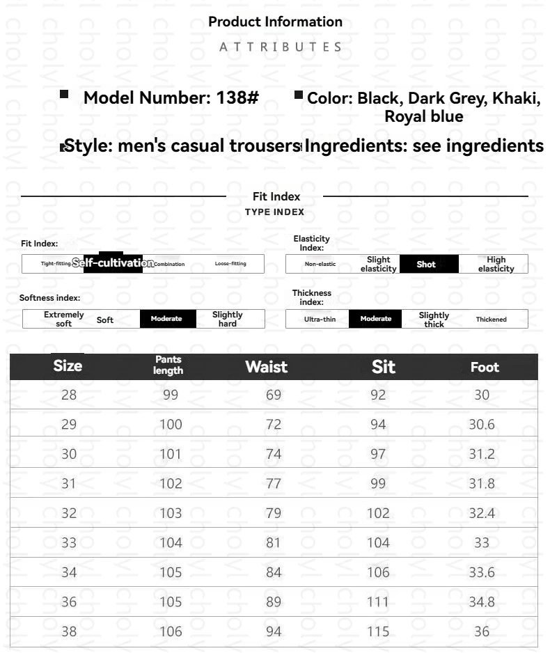 2026 Frühling Herbst Baumwoll-Herrenhose Trendige Vielseitige Elastische Leichte Business-Hose Formelle Schlanke Gerade Hose – Detail 1