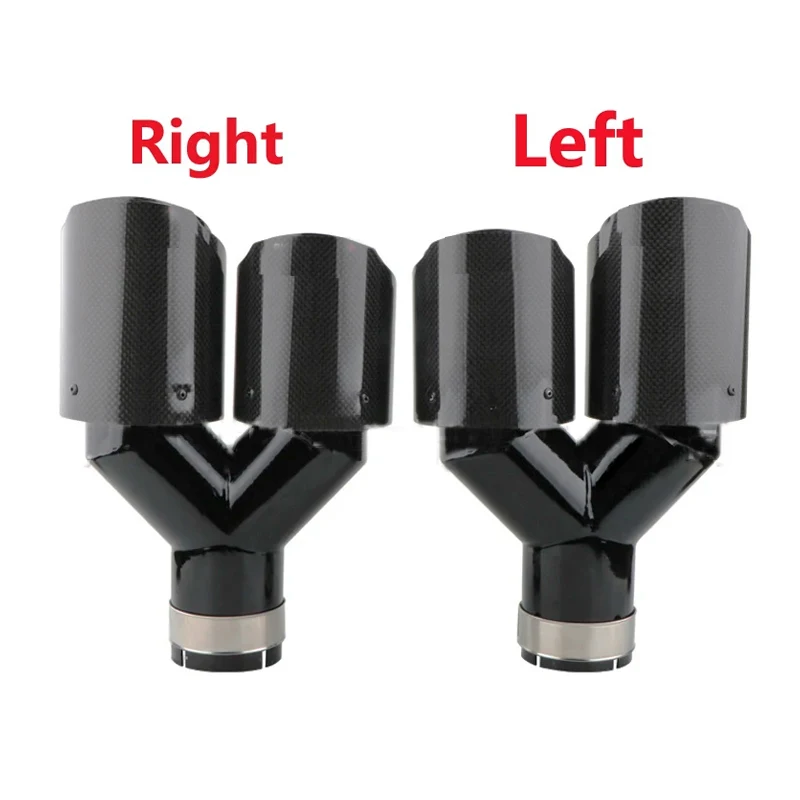 

A muffler exhaust universal carbon fiber exhaust tips hi quality Y shape twin exhaust tip satainless steel exhaust m uffl63cm