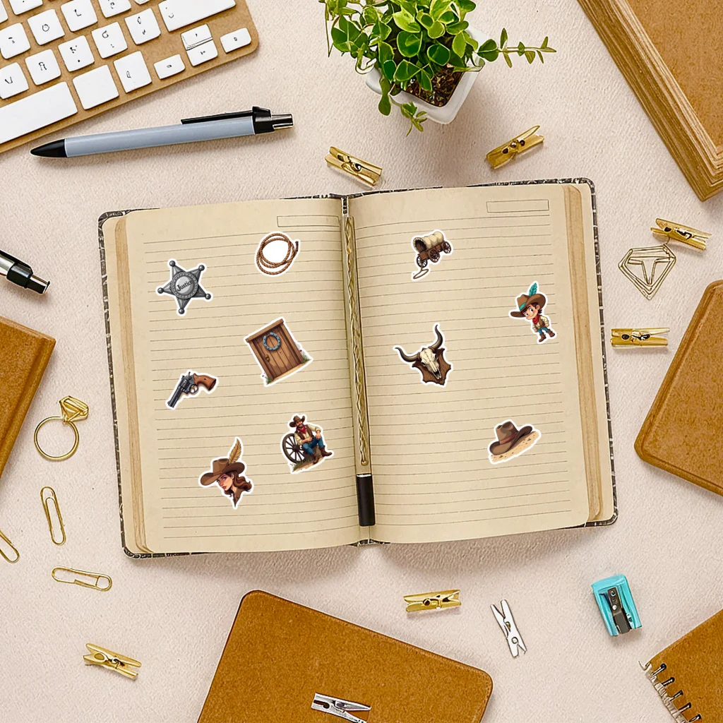 35pcs-70pcs Decals waterproof Cowboy Stickers Decorative Stickers Western Stickers for suitcases phones computers