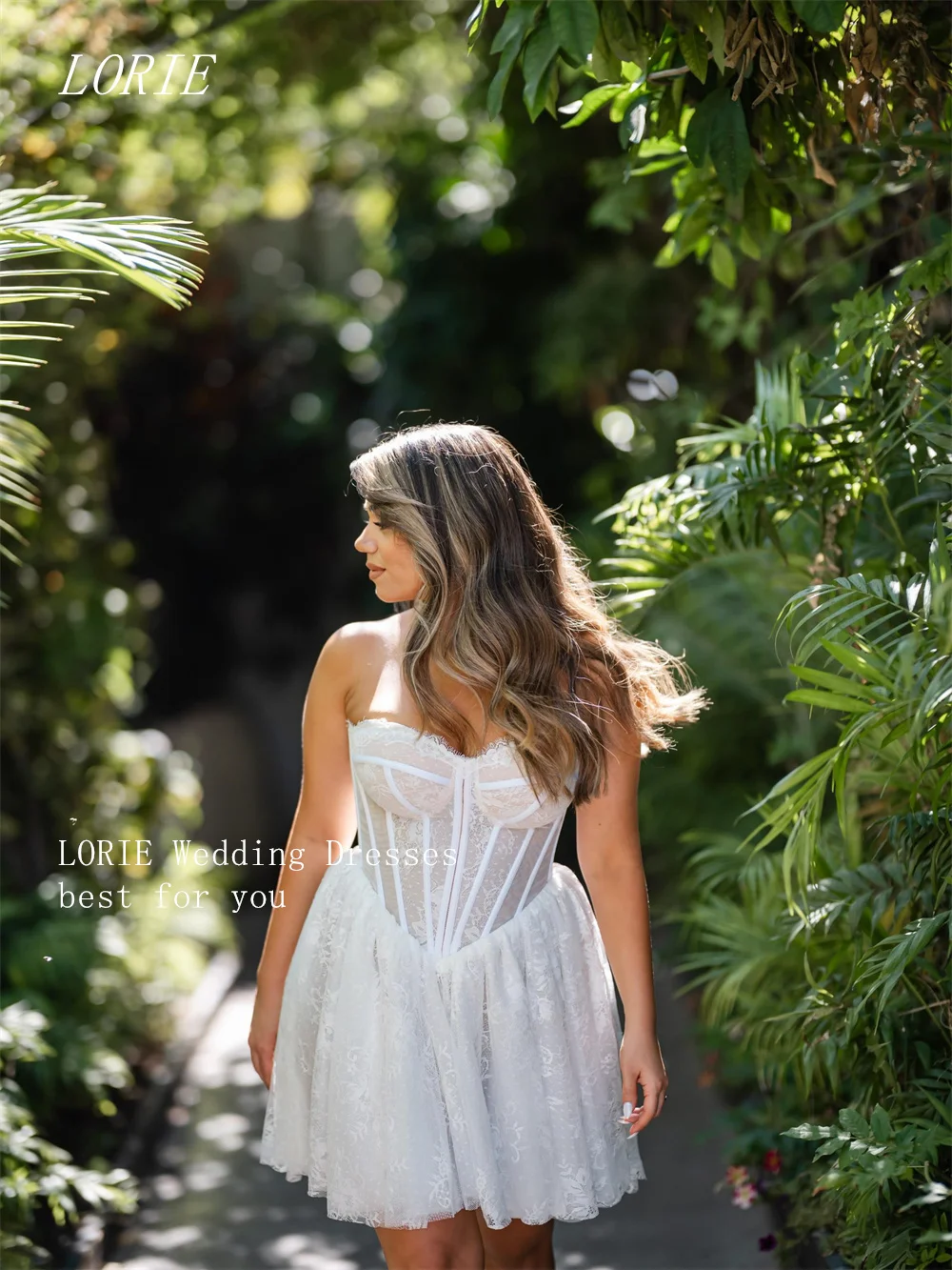 LORIE Elegant Short A Line Civil Wedding Dress Sweetheart Bridal Dresses Appliques Lace Engagement Wedding Gown Customized 2026