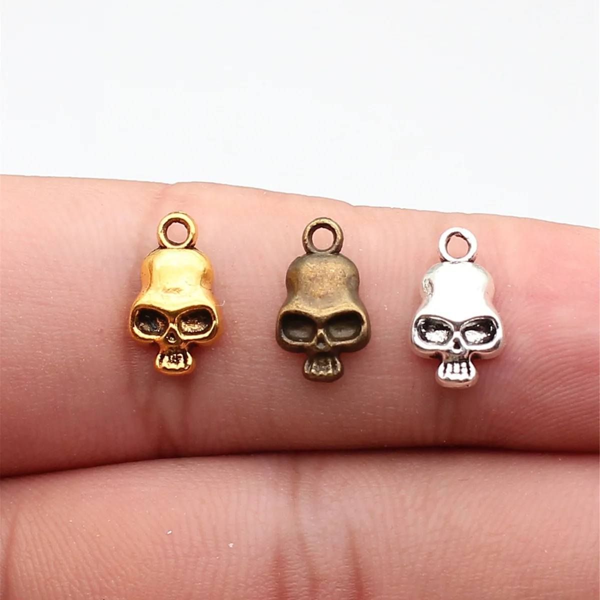 WYSIWYG 20 sztuk 13x7mm antyczne srebro kolor czaszki Charms mała czaszka Charms Tiny czaszki Charms dla tworzenia biżuterii