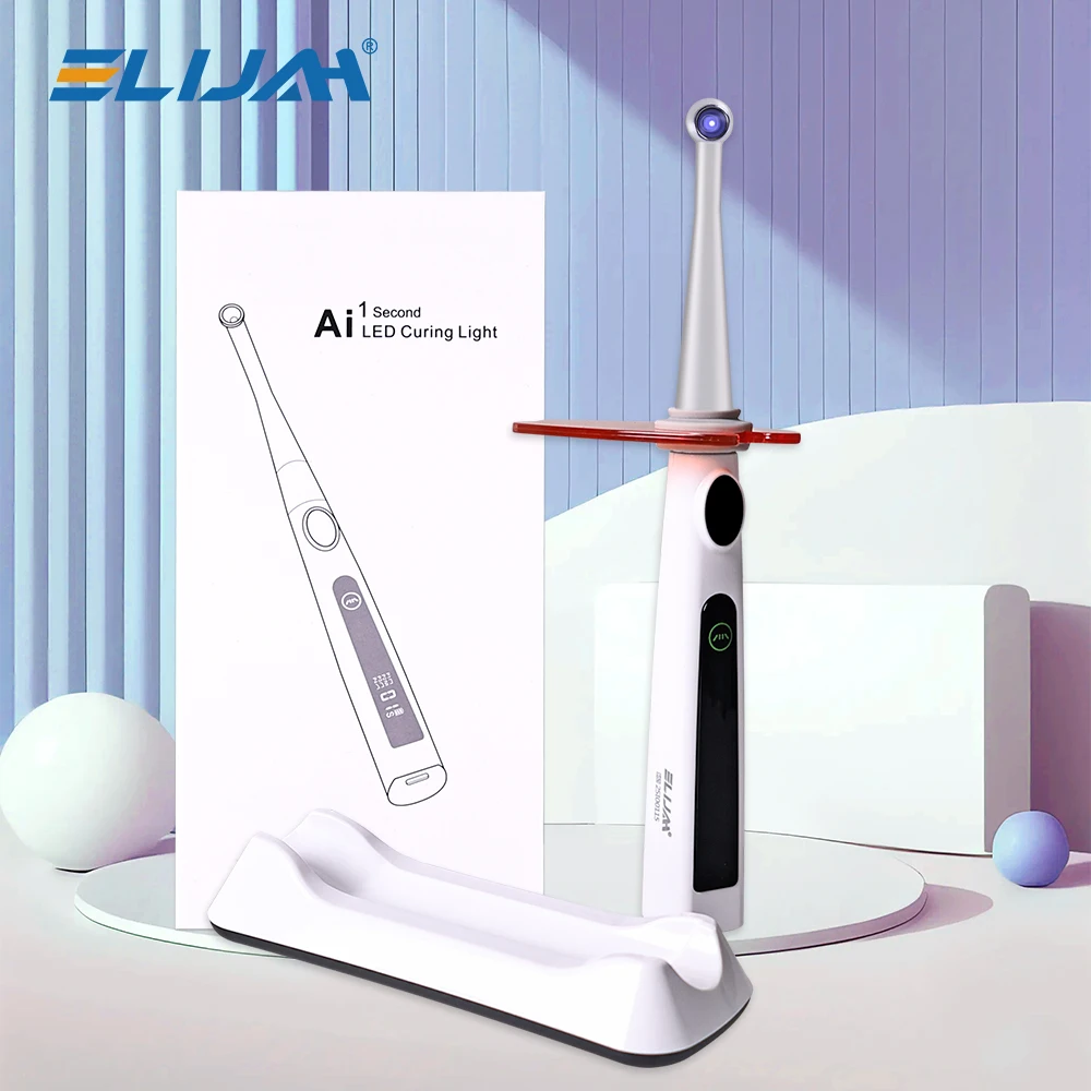 ELIJAH 1S Dental-Lichthärtungslampe mit Metallkopf, 800–2400 mW/cm², Photopolymerisation, Zahnmedizin, 4 Arbeitsmodi, Aushärtungslampe für Nägel, Werkzeuge