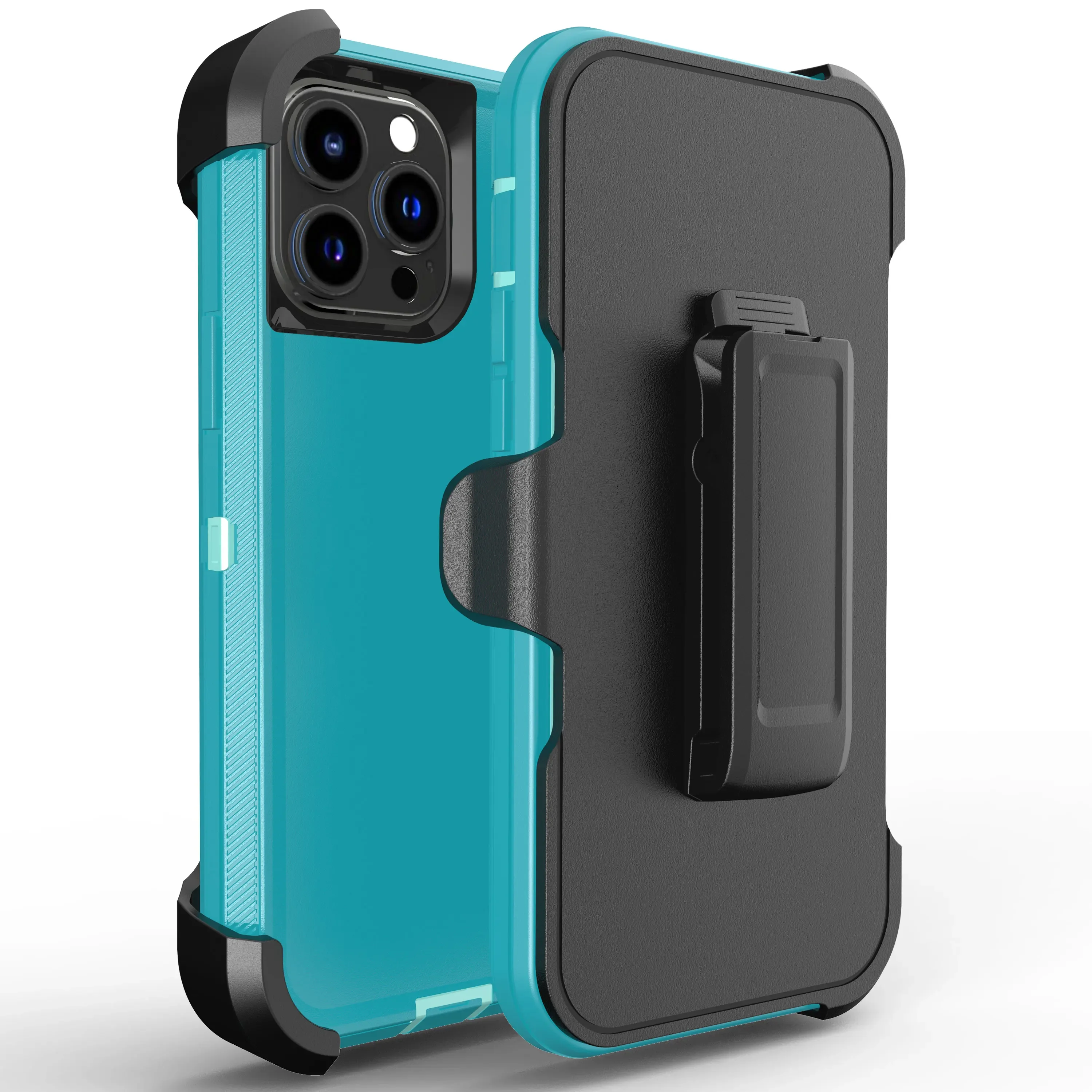3-in-1 Robuste Panzer-Schutzhülle Stoßfest für iPhone 17 16 Air 14 13 12 11 15 Pro MAX SE 6 7 8 PLUS mit Gürtelclip und Box-Cover – Detail 10