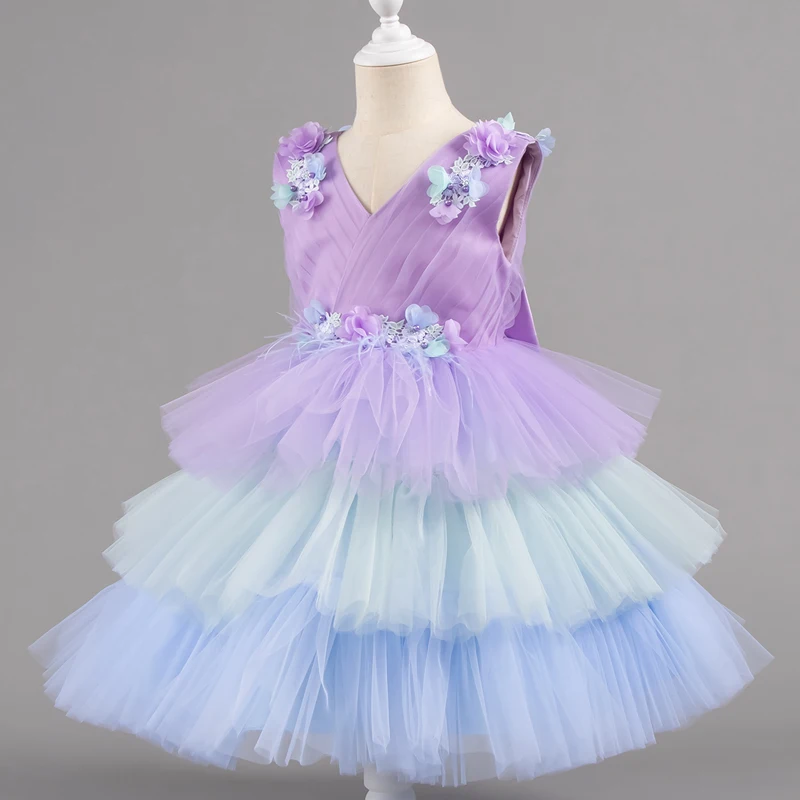 Dress for Children Girls Christmas Wedding Lace 1st Birthday Party Dress for Kids Toddler Children Formal Evening Costume view 4
