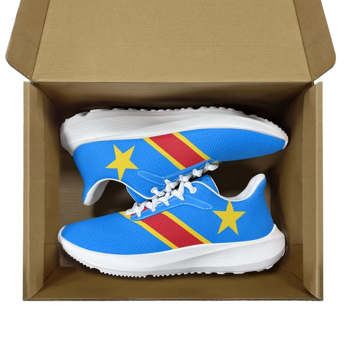 INSTANTARTS Congo Flag Print Men Vulcanized Walking Running Shoes Unisex Casual Lightweight Tennis Shoes Athletic Sports Shoes