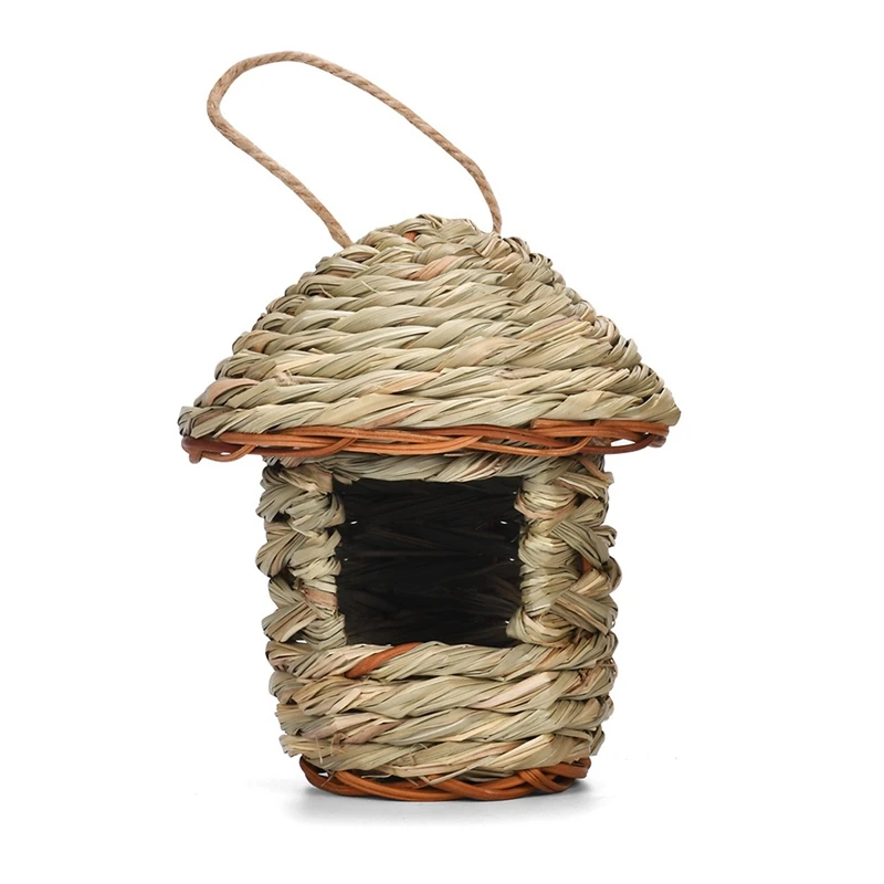 

Bird House,Grass Woven For Outdoors Hanging, Natural Grass Bird Hut-A73I