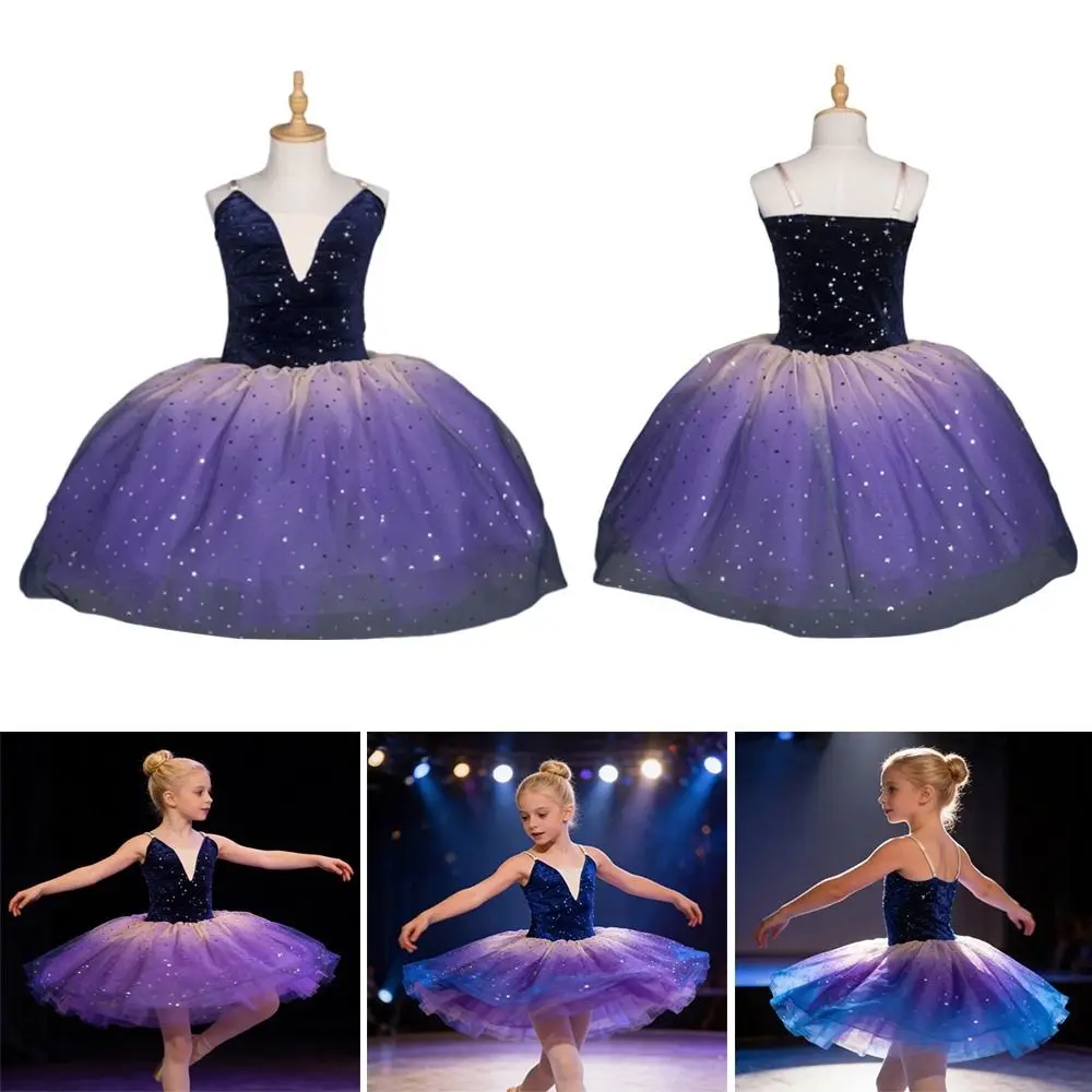 

Fashion Sequin Ballet Dress Blingbing Red Modern Ballet Tutu Puffy Party Dress Princess Dress Children