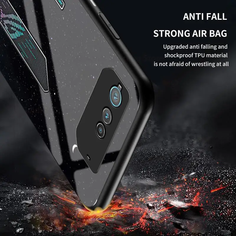 For Asus ROG Phone 6 Tempered Glass Shockproof Phone Case For ROG Phone 6 5 3 2 Gradient Starry Sky Glass Hard Phone Cover Funda - view 5