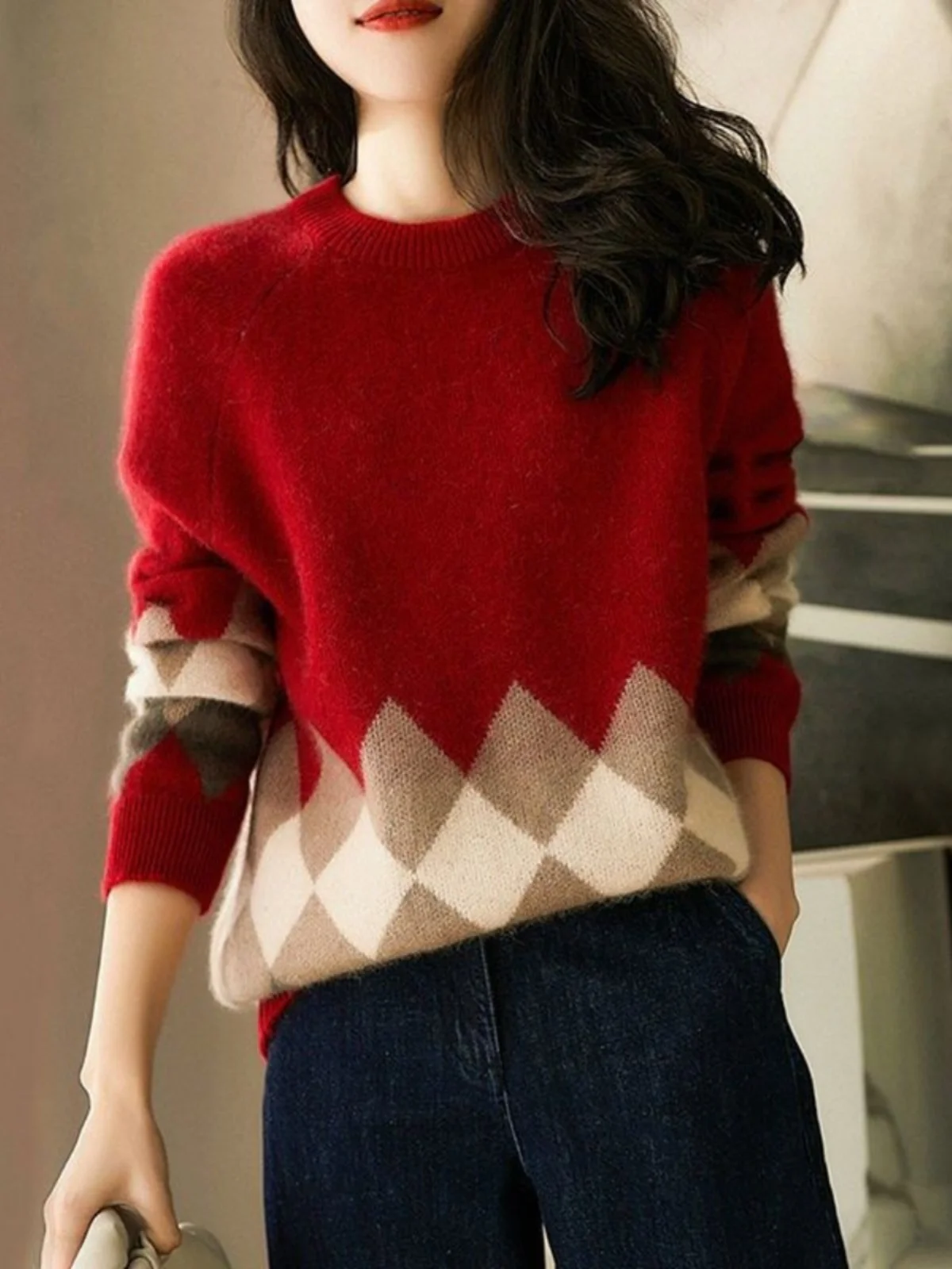 Loose Long Sve Women's Knitted Sweater Autumn Outerwear Comfortable Fit Faionable Commute Sle Casual Knitwear