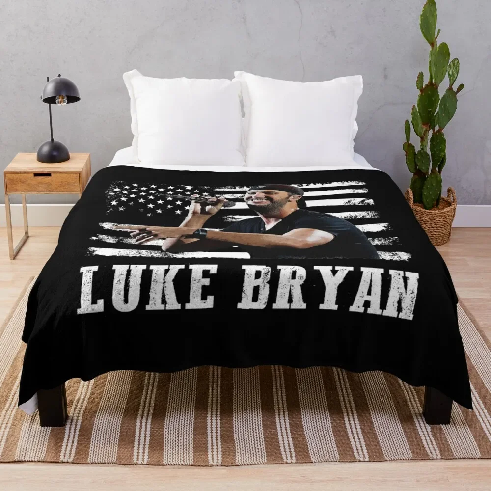 Distressed American Flag Music Luke Legend Throw Blanket Hairys Beach Moving Camping Blankets