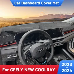 For GEELY NEW COOLRAY 2023 2024 Car Dashboard Avoid Light Pad Instrument Platform Desk Cover Mats Carpets Anti-UV Accessories