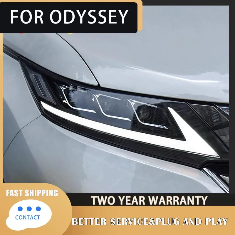 Car Styling For Honda Odyssey Headlight assembly 2015-2021 LED daytime running lights with LED lenser Headlamps