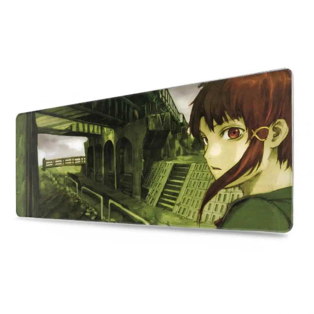 serial experiments lain Mouse Pad Tablet mouse Pad Laptop xl desktop mate, cute HD Rainbow Gaming keyboard pad, Player, 90x40