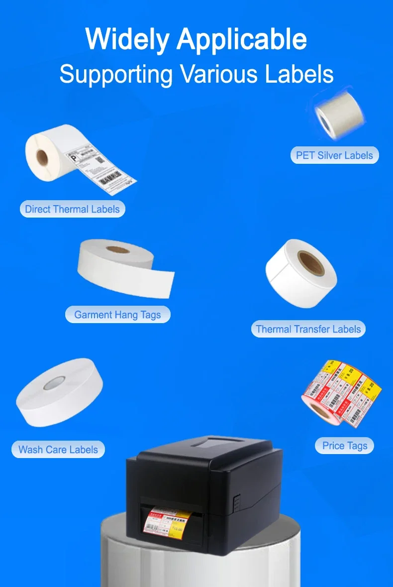 เดสก์ท็อปไร้สาย Wifi Usb แบบพกพา Mini Thermal Transfer บาร์โค้ดสติกเกอร์ริบบิ้นเครื่องพิมพ์สําหรับธุรกิจ