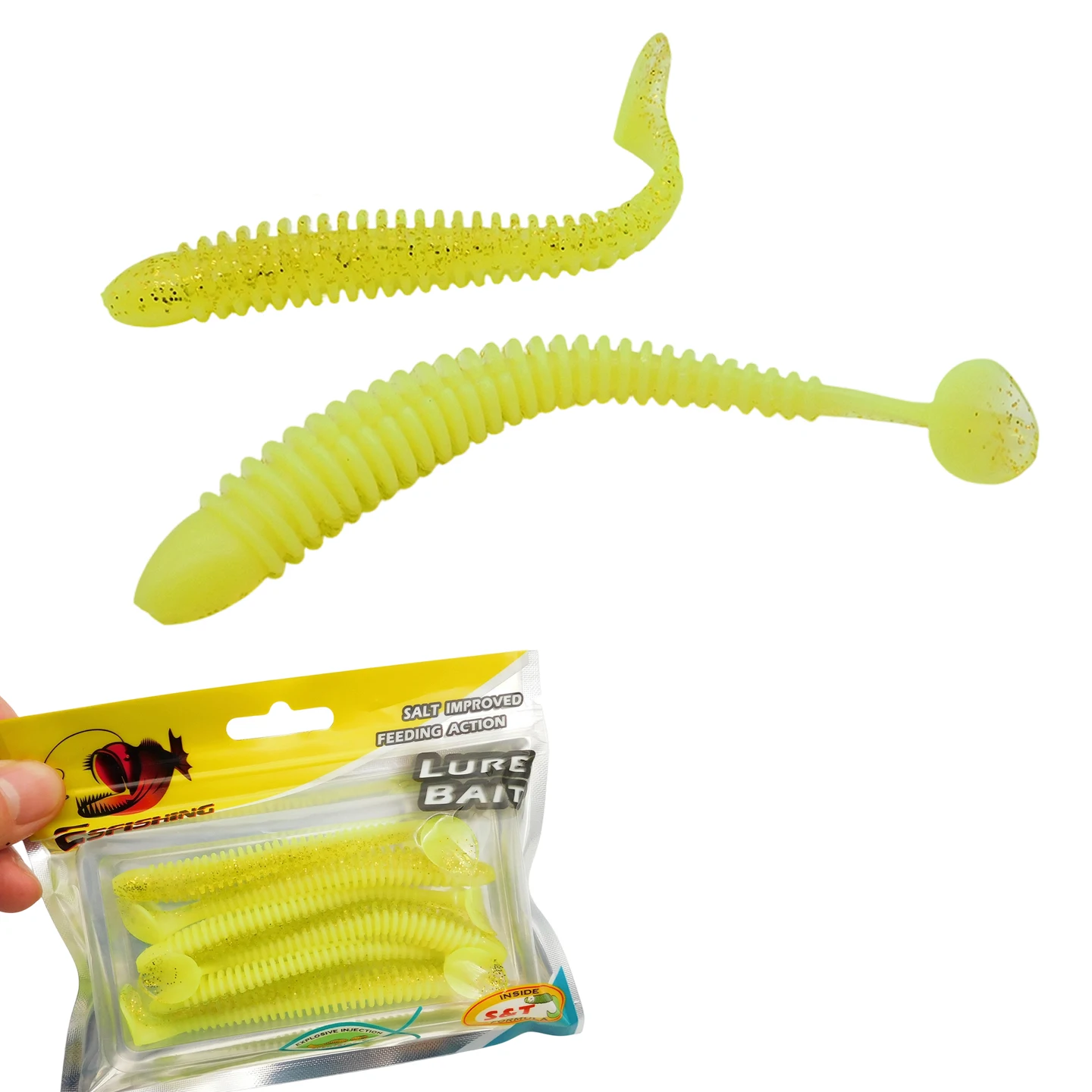 ESFISHING Lure Swing Impact 100mm Ring Shad Jigging Artificial Soft Baits Wobbler for Pike Bass Pesca Fishing Lures