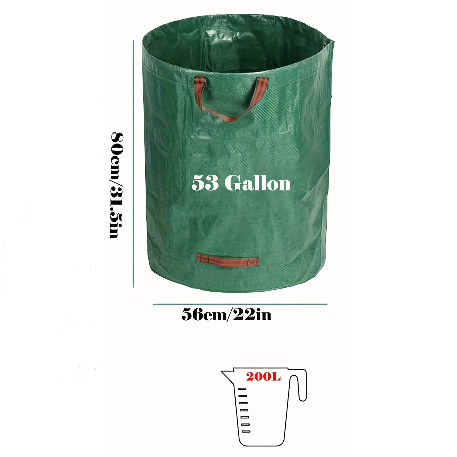 Leaf collection bag with lid, shoulder strap, and drawstring - reusable, suitable for leaf and lawn litter, yard cleaning