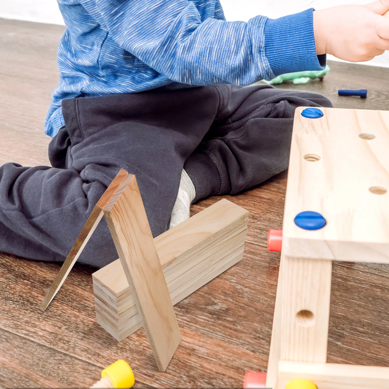 

12pcs Pine Boards Unfinished Rectangle Wood Planks Craft Painting Diy Wooden Blocks Wood Boards For Crafts Wooden Blocks For