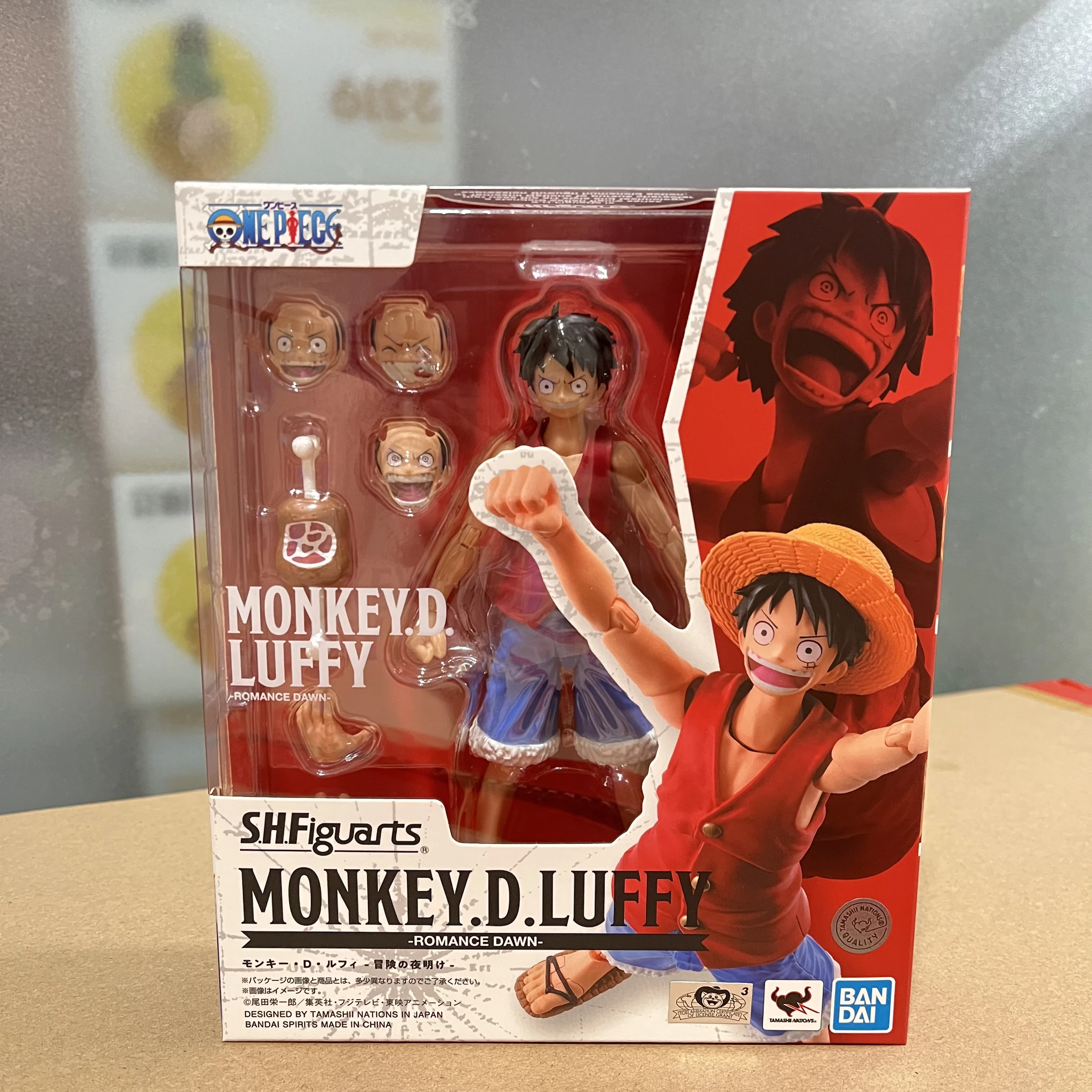 Original BANDAI S.H.Figuarts One Piece Luffy Romance Dawn Anime Figure Toys Action Figurine PVC Model Collection Doll Gift