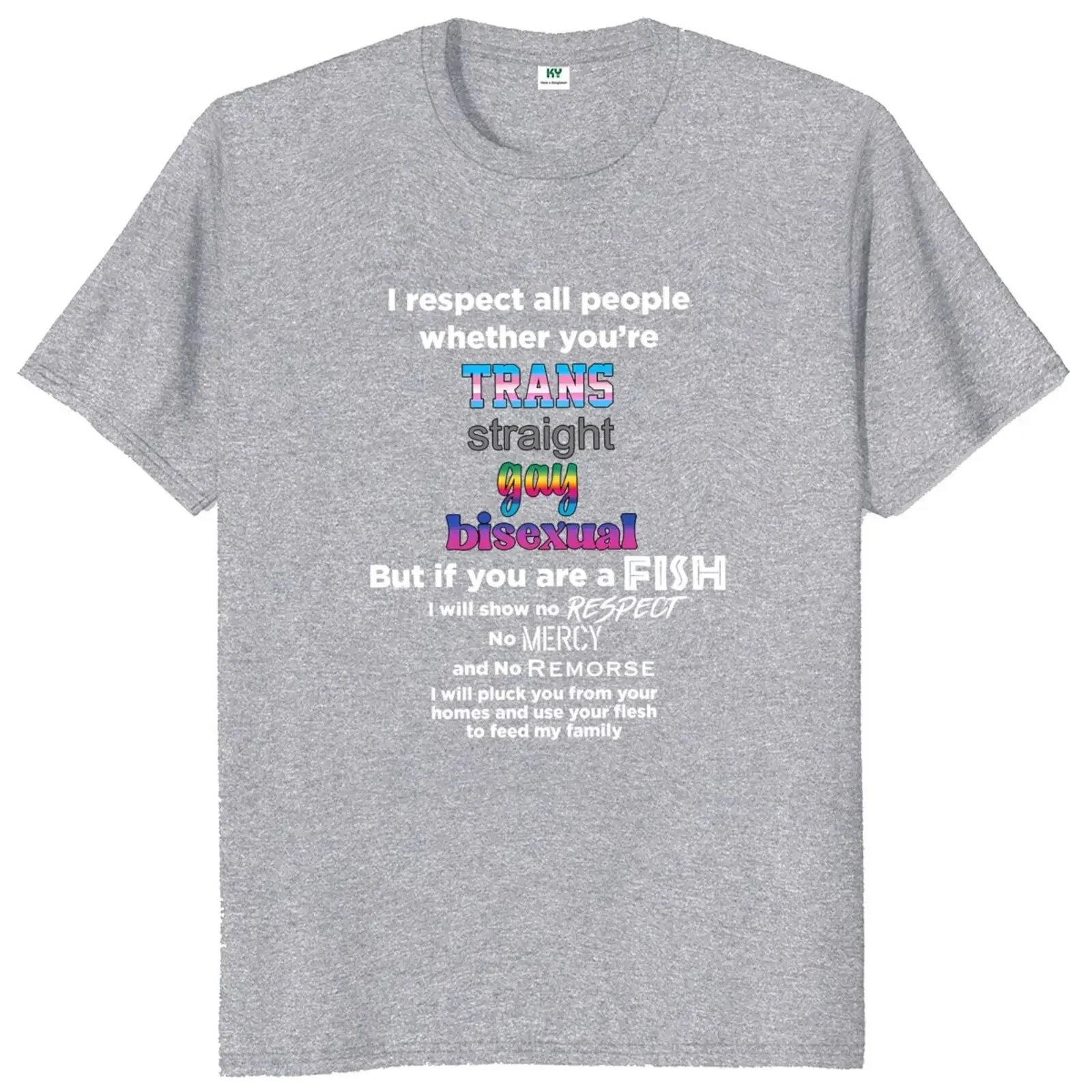 I Respect All People Whether You're Trans Straight Gay Bisexual Shirt Funny Fishing Jokes Tops 100% Cotton Unisex T-shirts