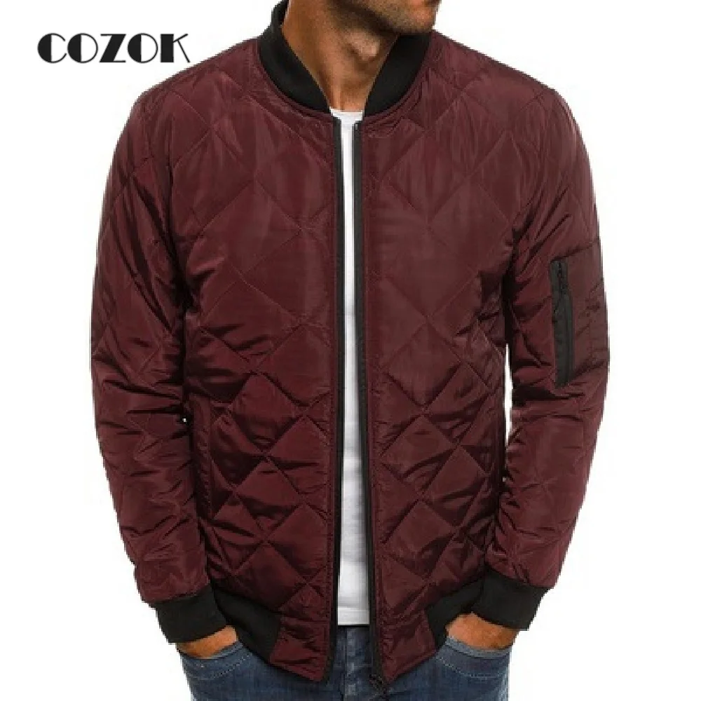 Men\'s Cotton-padded Jackets Solid Color Riding for Bmw Jacket Men Rhombus Seam Cotton Man Jackets Coat Overcoat