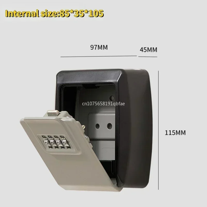 Caixa de armazenamento secreta segura chave montada na parede, senha segura, Keyless, Home Office, combinação portátil, caixa de armazenamento à