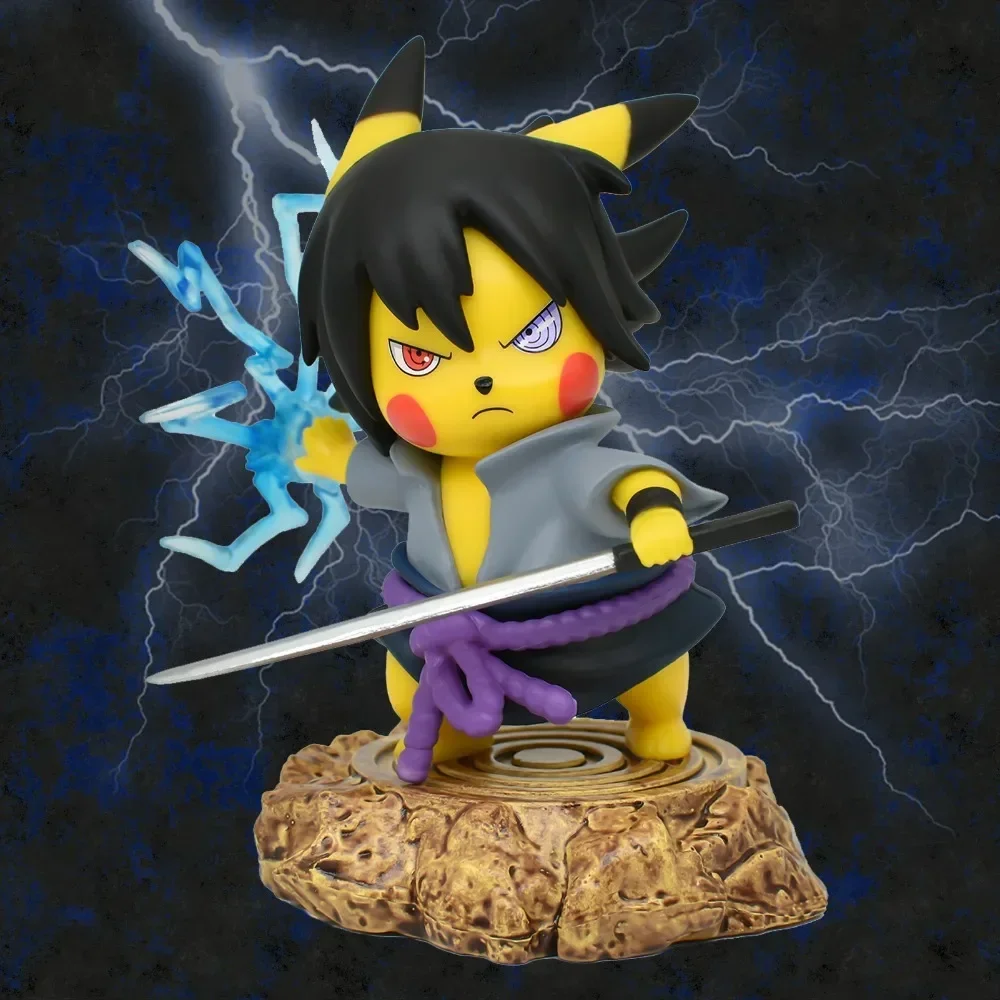 

10cm/3.9inch Anime Character Naruto Sasuke Role Play Pikachu PVC Action Figure Model Decoration Collection Toys Gift