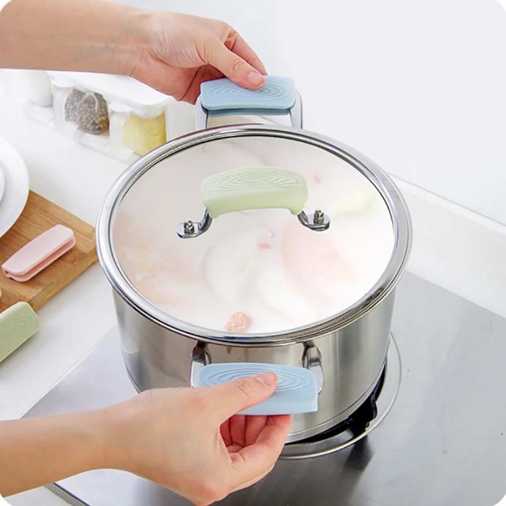 

2Pcs Pot Handle Covers Heat Resistant Silicone Grip Kitchen Tools Cooking Oven Mitts Practical Pot Handle Covers