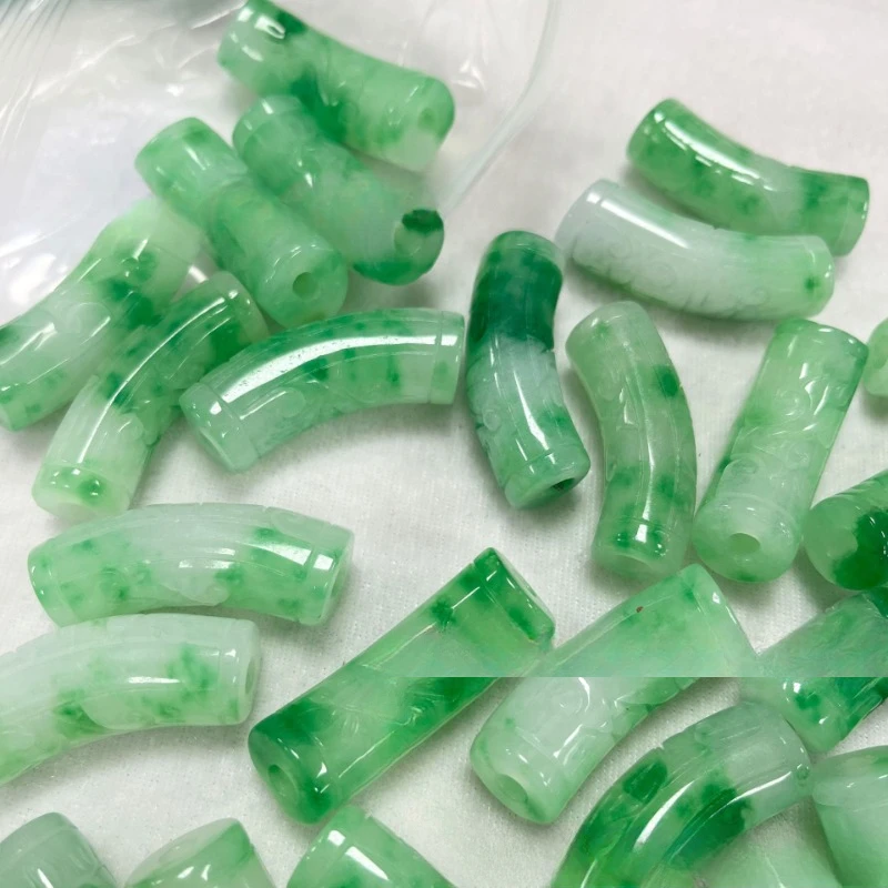 

Jade Jade Elbow Purple Green Flower Elbow DIY Handmade Jewelry Ruyi Passepartout Transfer Beads Wholesale