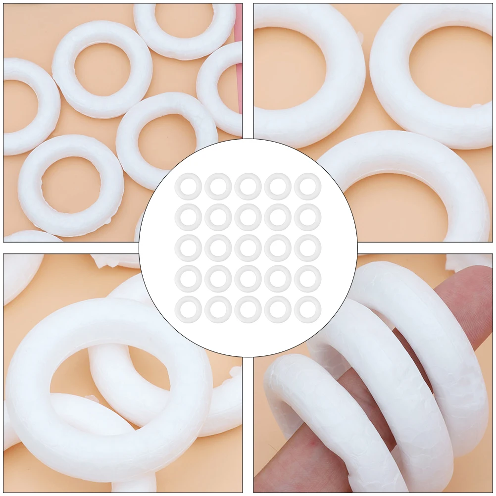 25 pçs espuma donut acessórios artesanato grinalda anel brincos círculo projetos diy decorações de natal jardim de infância artesanal