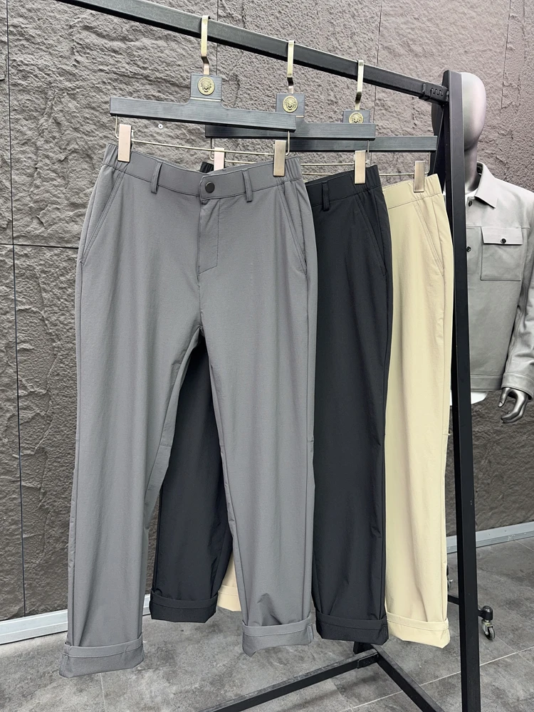 

Мужские летние весенние прямые повседневные брюки Qui Dry Cool Feeling, водонепроницаемые 3D Faionable, однотонные брюки для отдыха