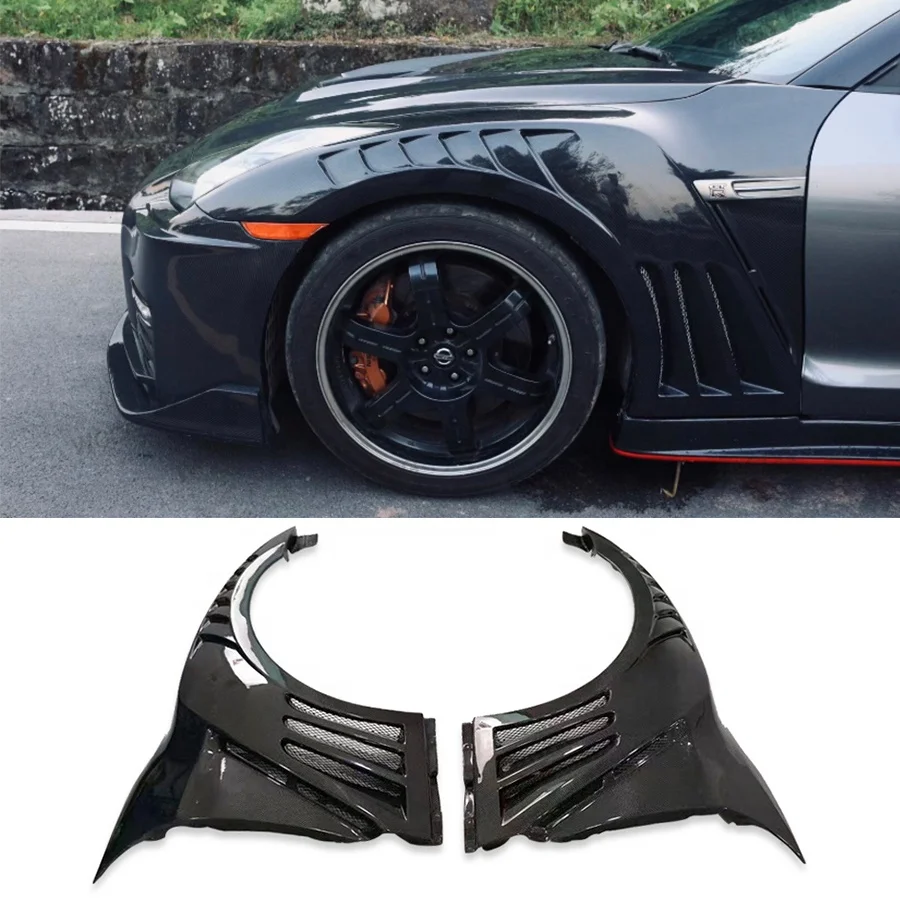 

For GTR R35 2017+ Carbon Fiber Front Fender GTR35 TS Style Car Fender R35 Front Bumper Air Vented Fender Car Bodykit