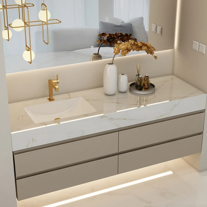 Modern simple wash washbasin bathroom cabinet combination