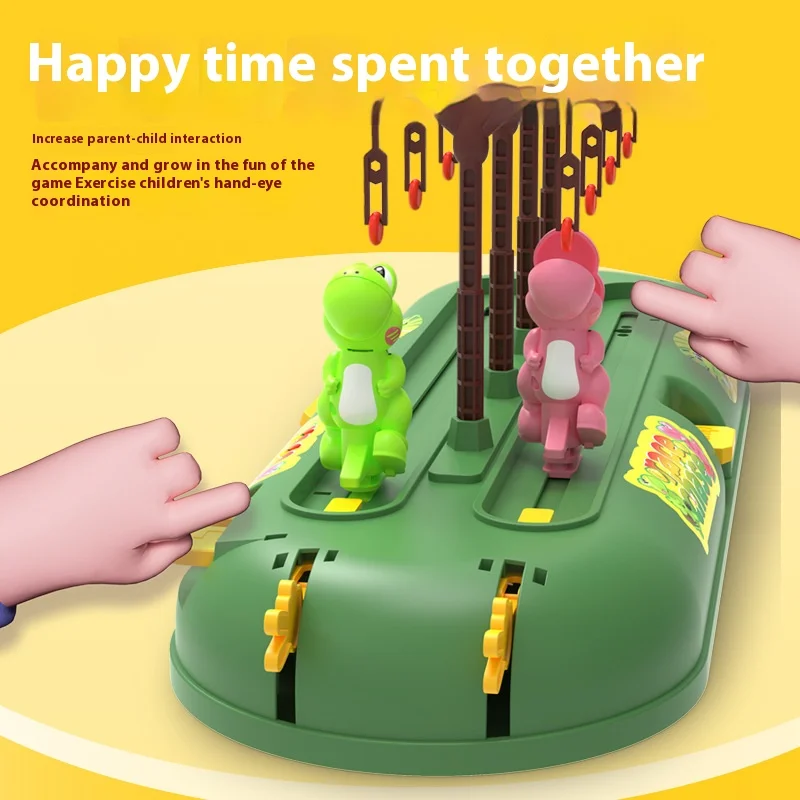 Hot Sell Running Board Game Toys Cartoon Dinosaur Miner Doll Two Person Competition Party Game Toys Best Table Game Gift for Kid