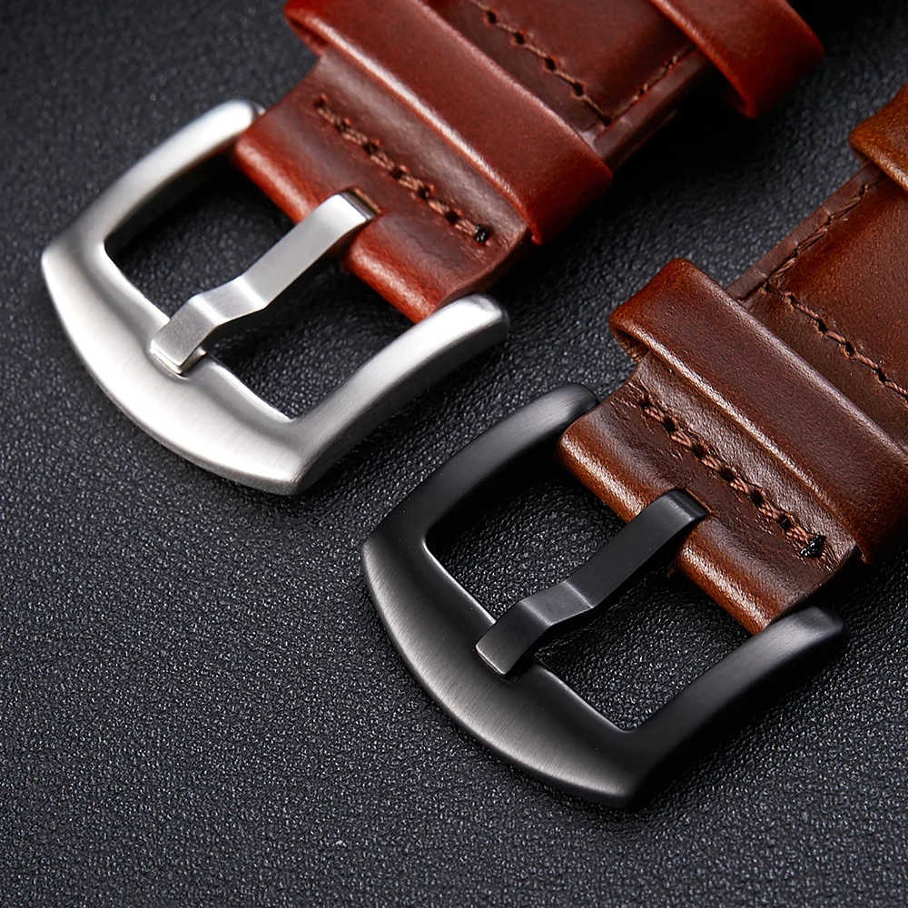 14 16 18 20 22 24 26mm High Quality Metal Watch Buckle Strap Solid Button Stainless Steel Brushed Clasp Watch Band Accessories