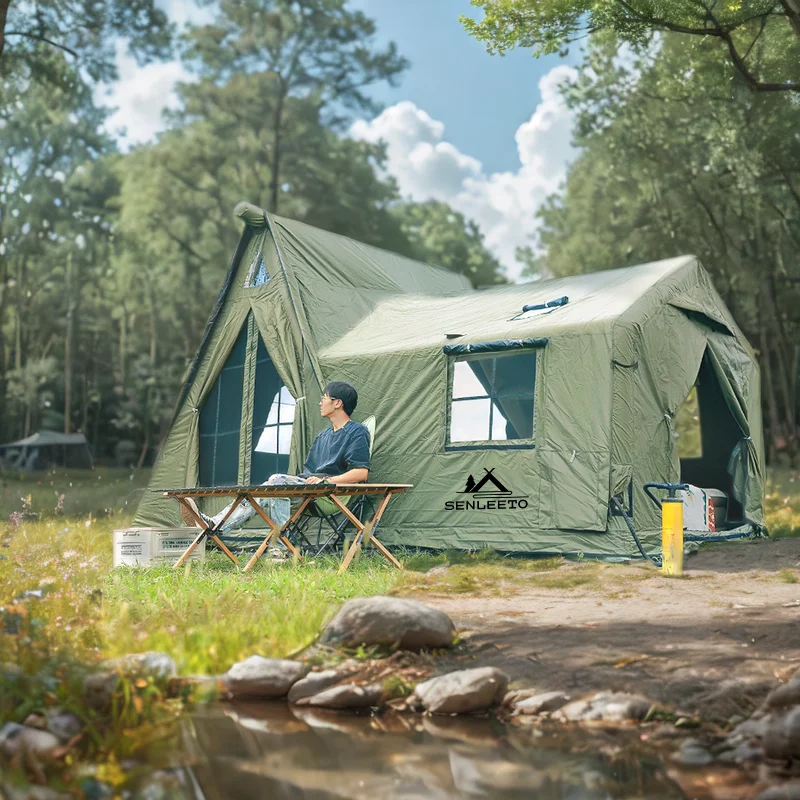 

8-10 Person Tent Inflatable Family Shelter Quick Setup Air Tent Mountain Camping Picnic Relaxation