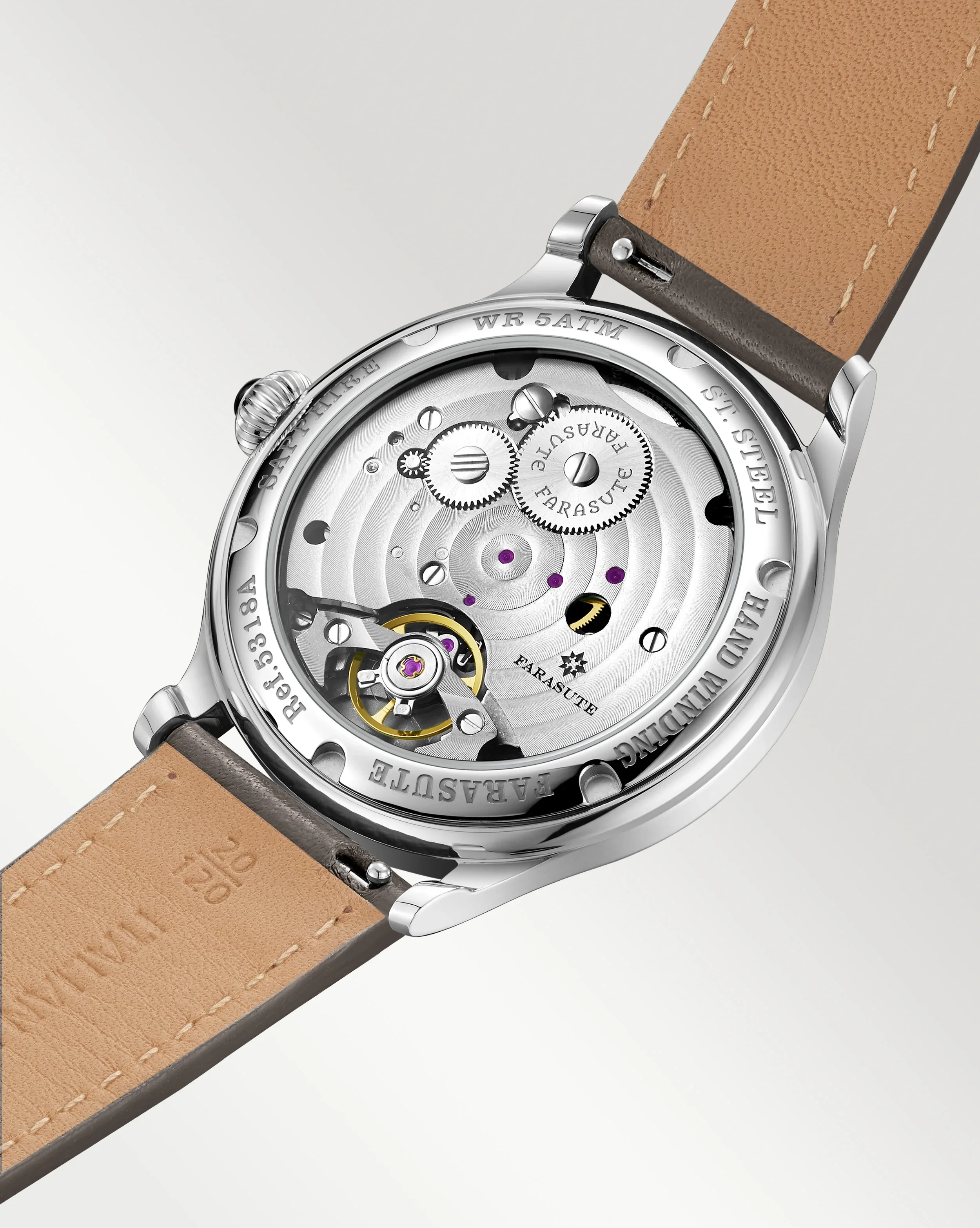 FARASUTE мужские автоматические часы 40 мм винтажные механические наручные часы с сапфировым зеркалом с горизонтальной планкой и дисплеем запаса хода