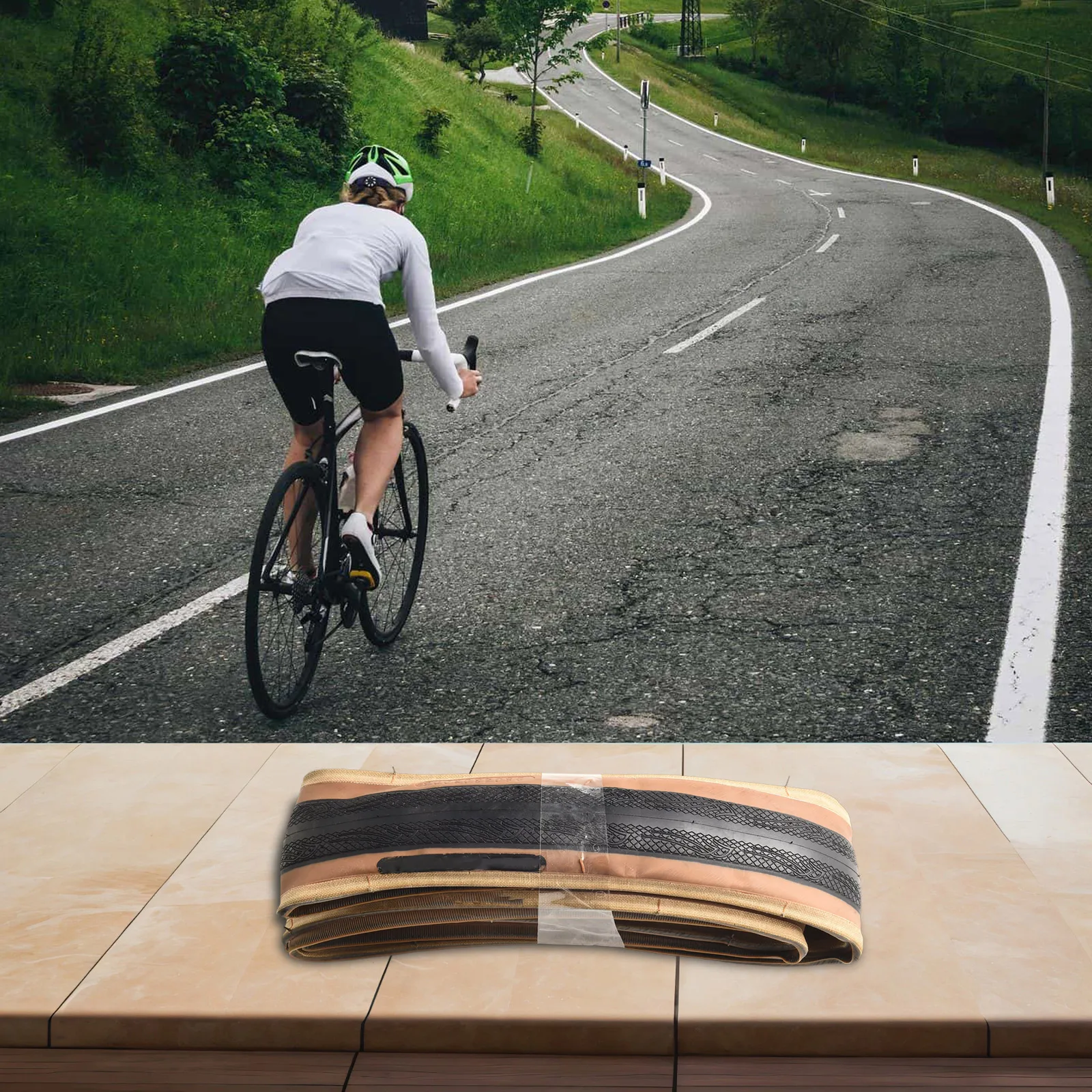 Feature Road Folding Tire Efficient Rolling Characteristics Extended for tread Life Stab Resistant for confident Cornering