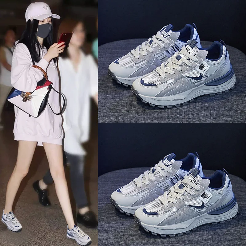 

Korean Sle Women's oes Dad Sle Thi Bot Slip-On Casual Sports Street Photoaphy oes Spring 2025 Pure Color