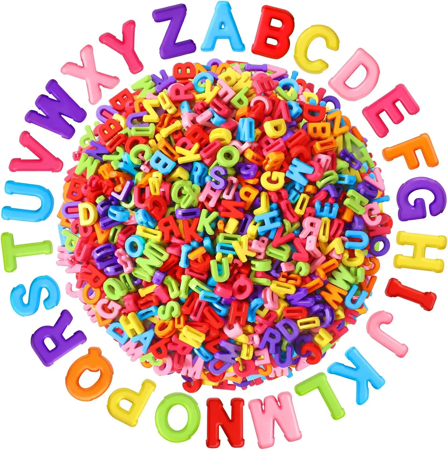 900Pcs 9x12mm A-Z Mixed Alphabet Shape Beads for Jewelry Making Bracelets Necklaces Key Chains Shoelaces Crafts Party Decor
