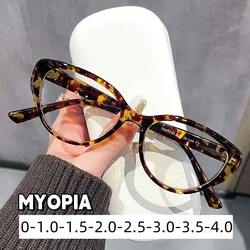New Vintage Cat Eye Myopia Glasses Oversized Frame High Definition Near Sight Eyeglasses Unisex Ultra Light Short Sight Eyewear
