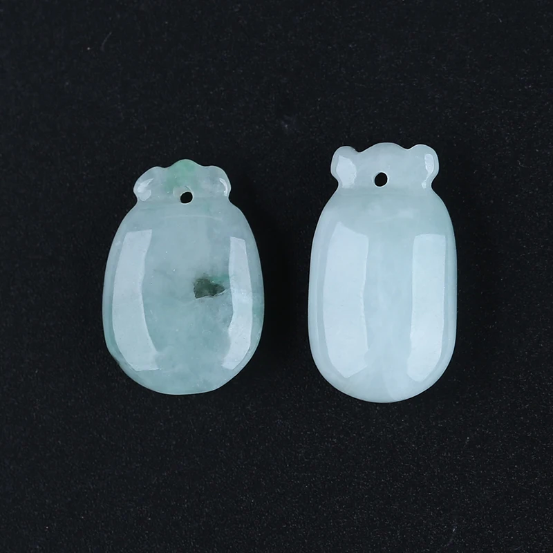 Natural Jadeite Bead Earring Accessories Luxury Sexy Young Girls Fashion Charm Elegant Women Fine Jewelry Gifts 18x10x7mm 3.9g