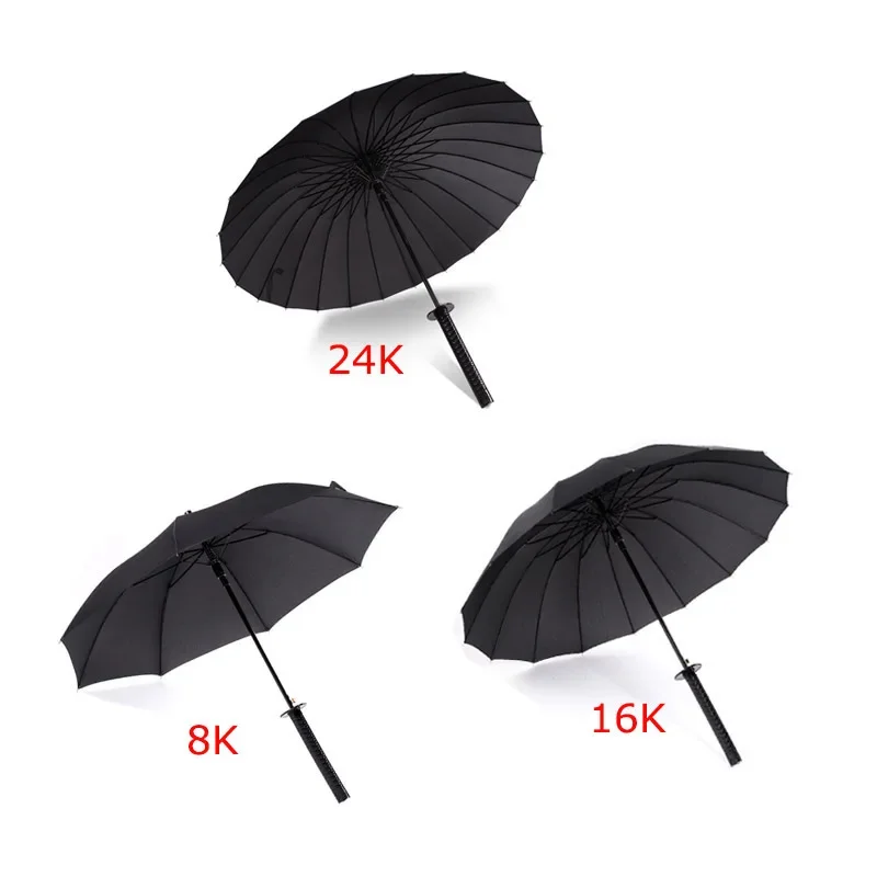 Creative Long Handle Large Windproof Samurai Sword Umbrella Japanese Ninja-like Sun Rain Straight Umbrellas Automatic Open