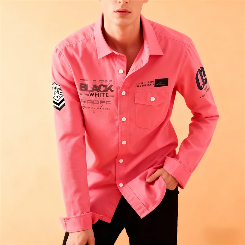 

2026 New Men's Long Sleeve Pattern Printed Casual Shirt | Polyester Fiber Shirt | Daily/Party Fashion Street Top