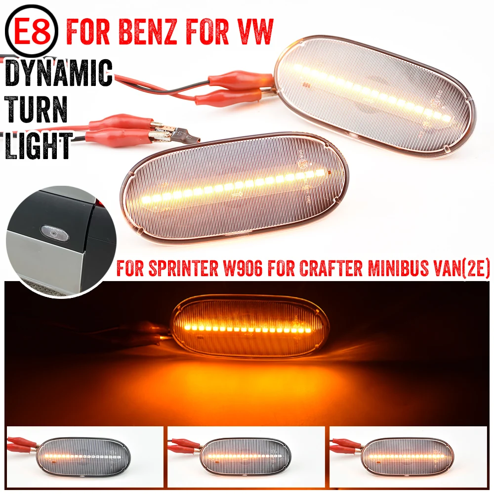 LED Dynamic Side Marker Turn Signal Lights Indicator Lamp For Mercedes-Benz Sprinter W906 2006-2018 Crafter 2006-2016